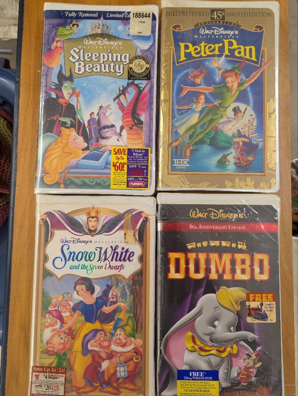 Disney Classic VHS Set - Gold, Blue, Red, Purple, White